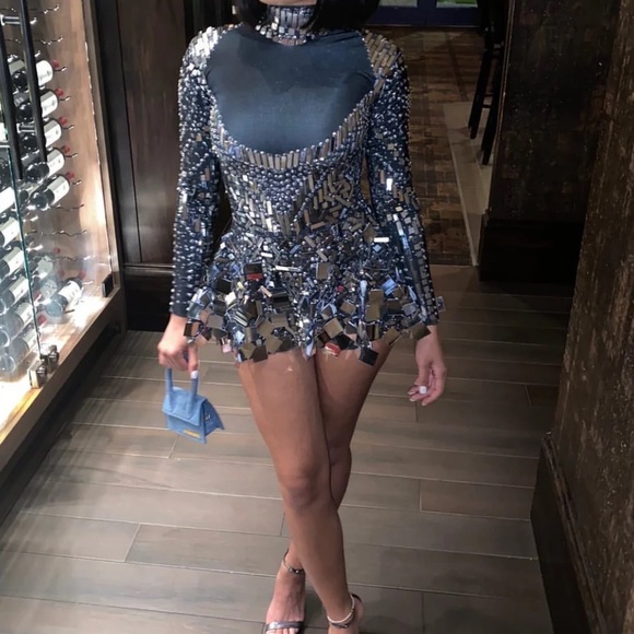 BLACK AND SILVER PARTY DRESS - Picture 6 of 7